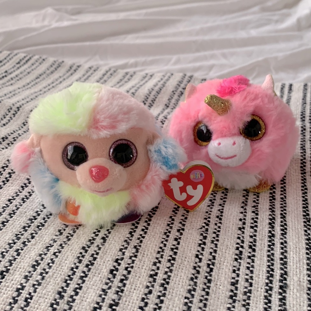 CUTE BEANIEBOO TY PUFFIES in a doggie and unicorn! ☁️🌷